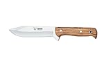 Cuchillo caza Cudeman 119-L con mango de madera de olivo y hoja de 13 cm Incluye funda, total 25 cms, uso deportivo,...