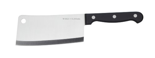 KitchenCraft World of Flavours - Cuchillo de Carnicero Chino para Carne, Forjado en Acero Inoxidable, 14 cm