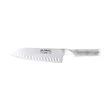 Global Santoku Fluted 71G80- Cuchillo cortador, 18 cm, cuchilla de acero inoxidable CROMOVA 18