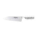 Global Santoku Fluted 71G80- Cuchillo cortador, 18 cm, cuchilla de acero inoxidable CROMOVA 18