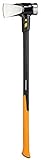 Fiskars Hacha IsoCore XXL, Para partir troncos y clavar cuñas, 92 cm, 5,22 kg, Negro/Naranja, 1020220