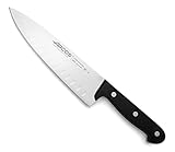 Arcos Serie Universal, Cuchillo Cocinero, Hoja de Acero Inoxidable Nitrum 200 mm con alveolos, Mango de Polioximetileno,...