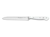 WÜSTHOF Classic White 1040201614 - Cuchillo de rebanar (acero inoxidable, hoja de 14 cm, mango blanco)