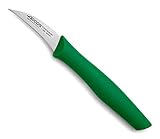 Arcos Serie Nova, Cuchillo Mondador, Hoja de Acero Inoxidable de 60 mm, Mango de Polipropileno Color Verde