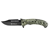 iFIELD Navaja Deportiva asistida Basic EL29031, Mango de Aluminio Color Camo Digital, Hoja Negra de 9,5 cm, con Clip...