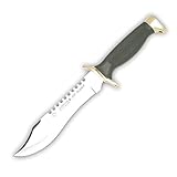 Aitor Cuchillo Oso Blanco con Hoja de Acero INOX X42 de 18,5 cm y empuñadura de Poliamida de 12,5 cm para Caza, Pesca,...