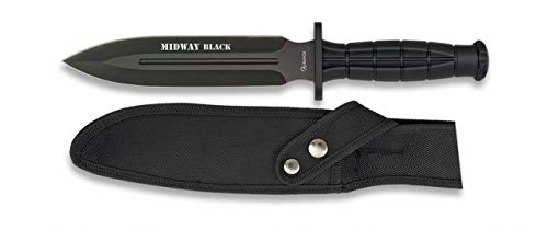 Albainox 32287 Cuchillo Supervivencia ALB. Midway Black. 18 Herramienta para Caza, Pesca, Camping, Outdoor,...