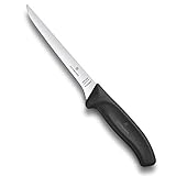 Victorinox Swiss Classic Cuchillo deshuesador curvado y flexible, fabricado en acero inoxidable, de color negro