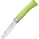 Opinel O001700 Navaja con Punta Redondeada y Mango en Carpe, Unisex, Verde Manzana, 8 cm