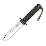 Aitor Cuchillo Jungle King II con Hoja de Acero INOX X42 de 13,5 cm y empuñadura Hueca de permulal de 13,5 cm + Kit...