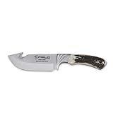 iFIELD Cuchillo desollador Camper EL29017,Longitud 22,5 cms, Hoja de 10,5 cm, Mango de Ciervo, Incluye Funda de Piel...