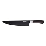 SENJEN Black Cuchillo de Cocina 25 cm | Diseo Dans | Cuchillo de Cocina Profesional Revestimiento de Titanio Negro...