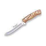 Joker Cuchillo Bushcraft Arrui 12' CO63, cachas de Madera de Olivo, Hoja de Acero Inoxidable de 12 cm, con Funda de...