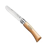 Opinel Mon Premier Couteau Bout Rond , Naturel, Navaja Blister N 07 Punta Redondeada 001221 Unisex Adulto, Haya, 7.5 Cm