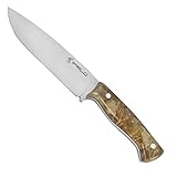 iFIELD Cuchillo de Caza Epic Modelo Impala de Lujo, con Hoja Pulida Espejo de 16,5 cm, con Funda de Piel Hecha por...