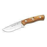 PUMA Cuchillo unisex para adultos IP Valencia Olive, acero 1.4116, mango de madera de olivo, funda de piel marrón,...