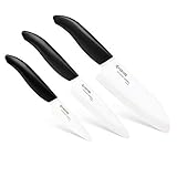 Kyocera FK-3PC-BK, Juego de cuchillos, Cuchillo para pelar 7.5 cm, Cuchillo utilitario 11 cm, Cuchillo Santoku 14 cm,...