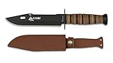 Cuchillo USMC Hoja 18 cm para Caza, Pesca, Camping, Outdoor, Supervivencia y Bushcraft Albainox 32424 + Portabotellas de...