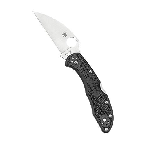 Spyderco c11fpwcbk Delica 4 Negro FRN Plain Wharncliffe Plegable Cuchillo