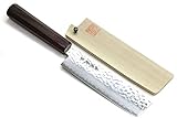 Yoshihiro VG-10 - Cuchillo de cocina japonés (46 capas, damasco martillado, Nakiri/Usuba)