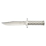 Cuchillo de supervivencia Third 086 con hoja de acero de 17 cm, mango de aluminio, kit de supervivencia y funda de...