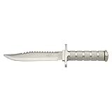 Cuchillo de supervivencia Third 086 con hoja de acero de 17 cm, mango de aluminio, kit de supervivencia y funda de...