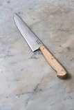 PALLARES SOLSONA Cuchillo de Cocina Modelo Aragón, cachas de Haya, Acero Carbono, 20cm.Regalo de una Piedra de afilar.