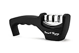 Lantana Smart Sharp - Afilador manual profesional para cuchillos de cocina - 3 pasos: piedra cerámica, placas de...