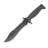 Aitor Cuchillo Oso Negro con Hoja de Acero INOX X42 de 18 cm y empuñadura de Poliamida de 12,5 cm para Caza, Pesca,...