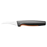 Fiskars Cuchillo para pelar, Functional Form, Hoja curvada, Longitud total: 19 cm, Acero inoxidable japonés/plástico,...