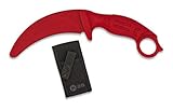 Cuchillo Entrenamiento Karambit goma Rojo Hoja 10,6 para entrenar artes marciales, dummy, airsoft, paintball, practicar...