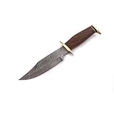 Abanak T114 cuchillo de caza de acero de damasco artesanal, 31cm, 17.5 hoja x 13.5 mango