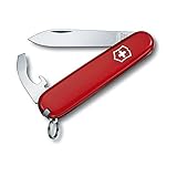 Victorinox Bantam Navaja multiusos con 8 funciones, incluyendo hoja combinada y destornillador, de color rojo