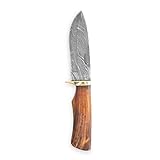 Perkin Knives Cuchillo de caza con cuchillo damasco