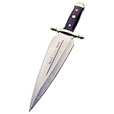 Muela Cuchillo REMATE hoja de acero MoVa de 25,6 cm y empuñadura de haya estabilizada para Caza, Pesca, Supervivencia y...