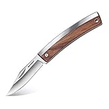 DURATECH Navaja Plegable, Cuchillo de Acero Inoxidable con Mango de Madera, Cuchillo Plegable de Bolsillo para Camping,...