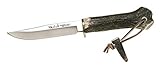 Muela Cuchillo GREDOS GRED-13H hoja de acero MoVa de 12 cm y empuñadura de asta de ciervo y latón para Caza, Pesca,...