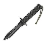 Aitor Cuchillo Jungle King II Negro con Hoja de Acero INOX X42 de 13,5 cm y empuñadura Hueca de permulal de 13,5 cm +...