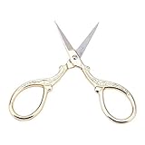 Hilitand Vintage Craft Shears DIY Tijeras de Costura de Punto de Cruz Tijeras de Costura Bordado pequeño(Gold)