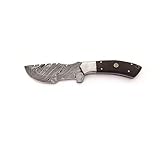 Abanak T112 cuchillo de caza de acero de damasco artesanal, 24.5cm, 12 hoja x 12.5 mango