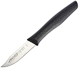 Arcos Serie Nova, Cuchillo Mondador, Hoja de Acero Inoxidable de 70 mm, Mango de Polipropileno Color Negro