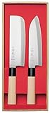 SekiRyu - Juego de 2 cuchillos japoneses Santoku + Nakiri SR600