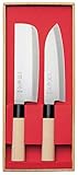 SekiRyu - Juego de 2 cuchillos japoneses Santoku + Nakiri SR600