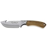 iFIELD Cuchillo desollador Camper EL29010, Longitud 22,5 cms, Hoja 10,5 cm, Grosor 3,8 mm, Mango de Olivo, Incluye Funda...