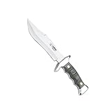 Cudeman Cuchillo 202-V Hoja de Acero MoVa 1.4116 de 21 cm y empuñadura de ABS Verde de 12 cm para Caza, Pesca,...