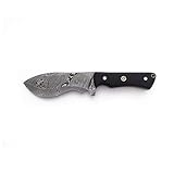 Abanak T113 cuchillo de caza de acero de damasco artesanal, 23,5cm, 12,5 hoja x 11 mango