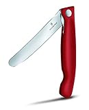 Victorinox Swiss Classic - Cuchillo plegable para verduras (corte recto, apto para lavavajillas, 11 cm), color rojo