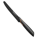 Fiskars Cuchillo para tomates, Diseño moderno, Hoja dentada, Longitud total: 25 cm, Acero de calidad/Plástico, Edge,...