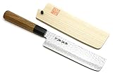 Yoshihiro cubiertos Nsw martillado Damasco cuchillo Usuba, acero inoxidable)