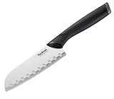 Tefal Comfort Cuchillo Santoku, Acero Inoxidable, Negro